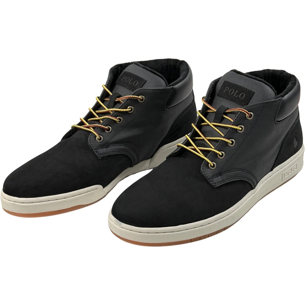 Ralph Lauren Polo Shrunken Nubuck Sneaker Boots- NEW Mens 10 Black - 46434-CL2